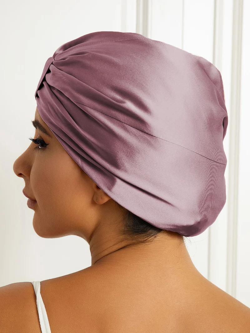 Reine Seide Doppelschicht Nacht Turban Seidenhaube
