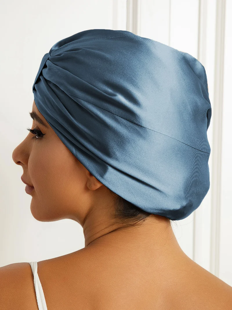 Reine Seide Doppelschicht Nacht Turban Seidenhaube