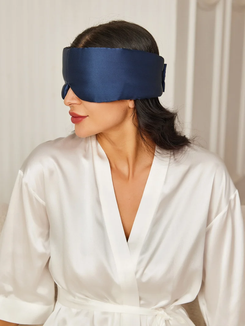 100% Maulbeerseide einteilige Schlafmaske mit Klettverschluss