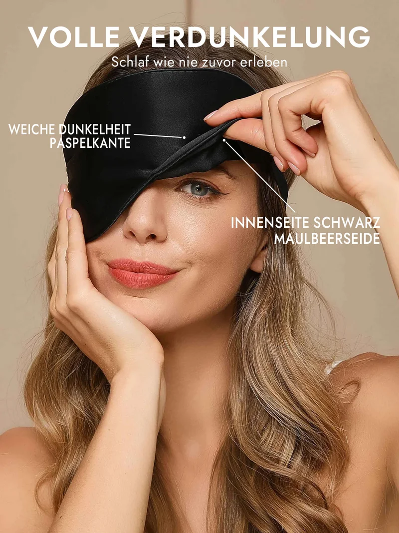 100% Maulbeerseide Schlafmaske mit Elastikband