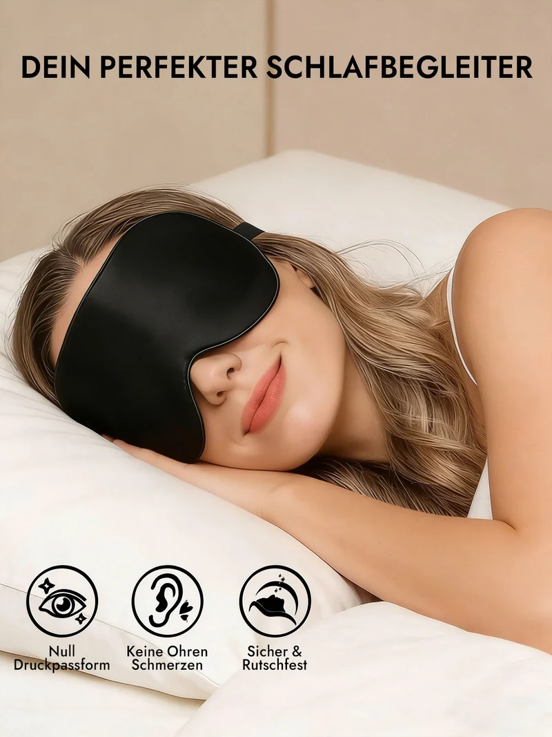 100% Maulbeerseide Schlafmaske mit Elastikband