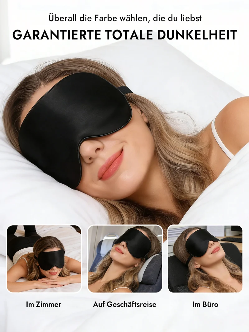 100% Maulbeerseide Schlafmaske mit Elastikband