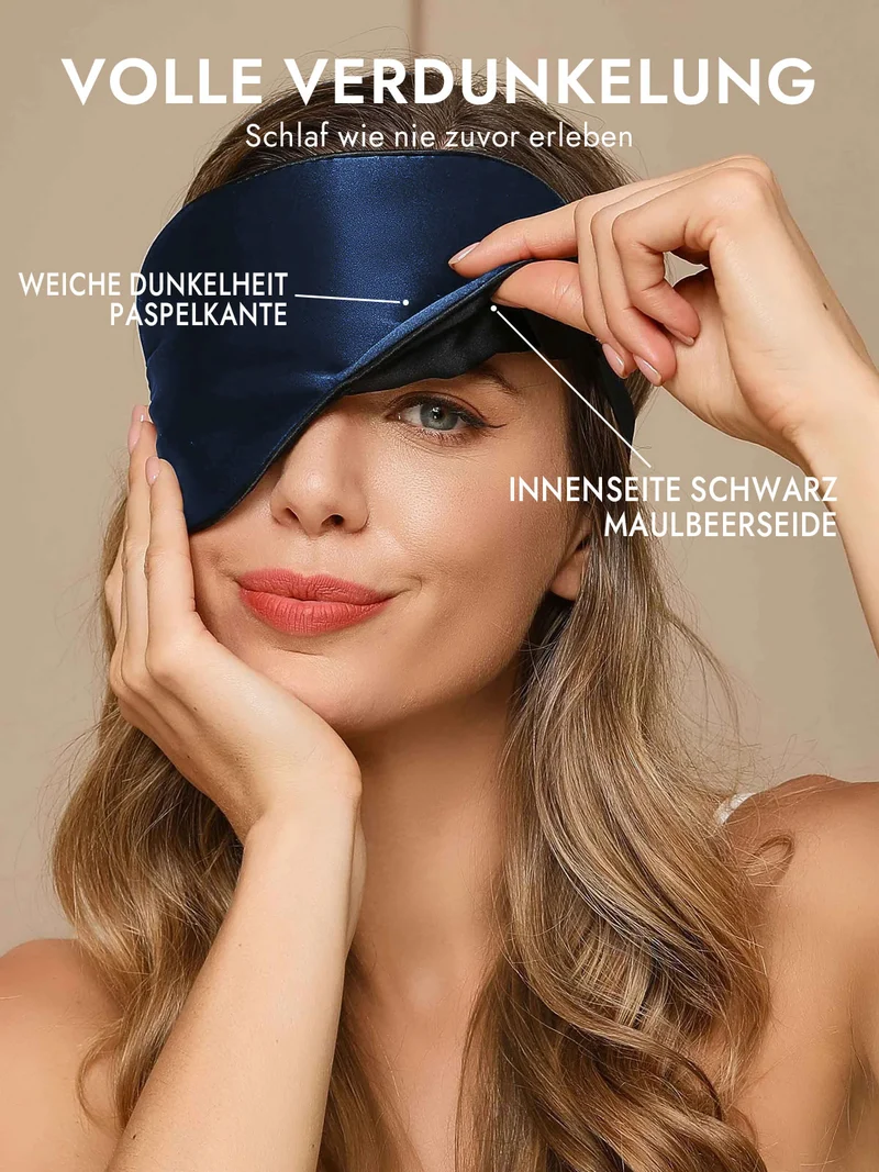 100% Maulbeerseide Schlafmaske mit Elastikband
