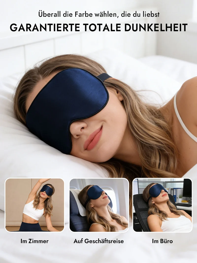 100% Maulbeerseide Schlafmaske mit Elastikband
