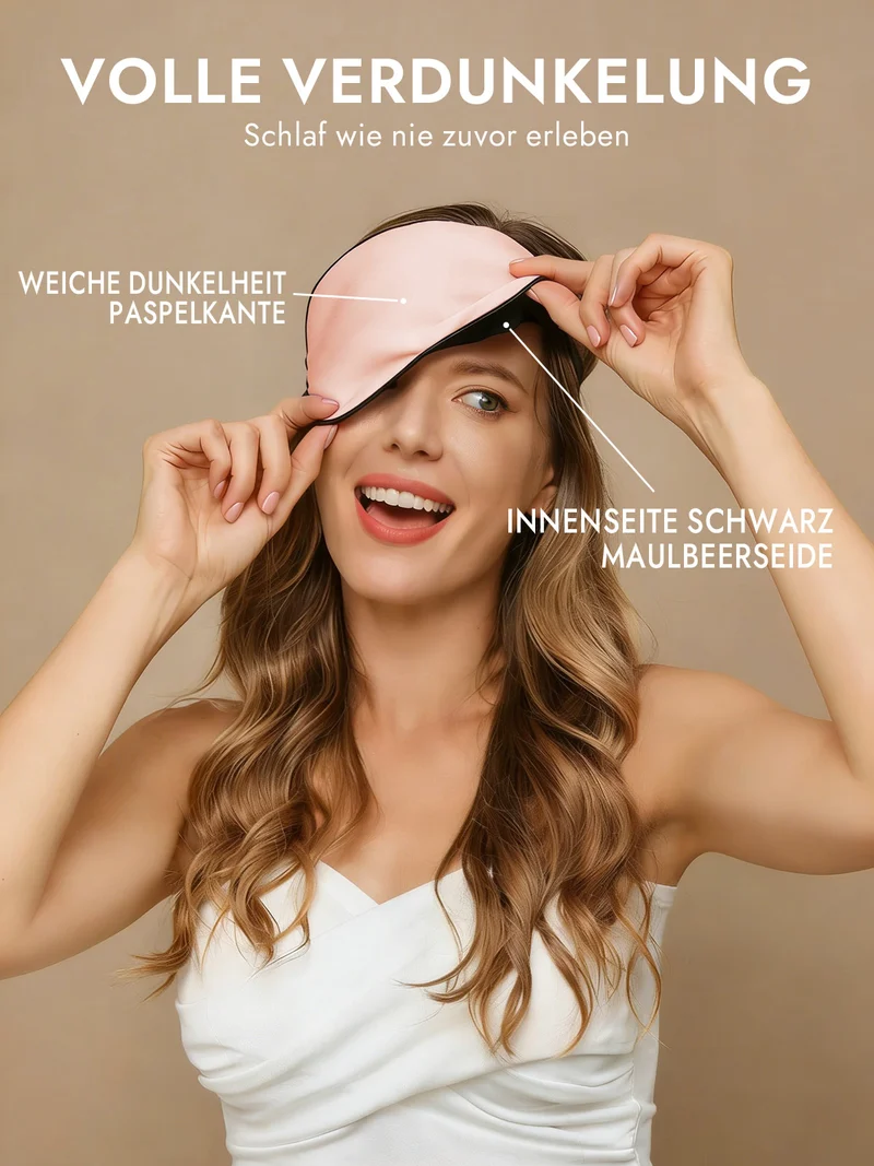 100% Maulbeerseide Schlafmaske mit Elastikband