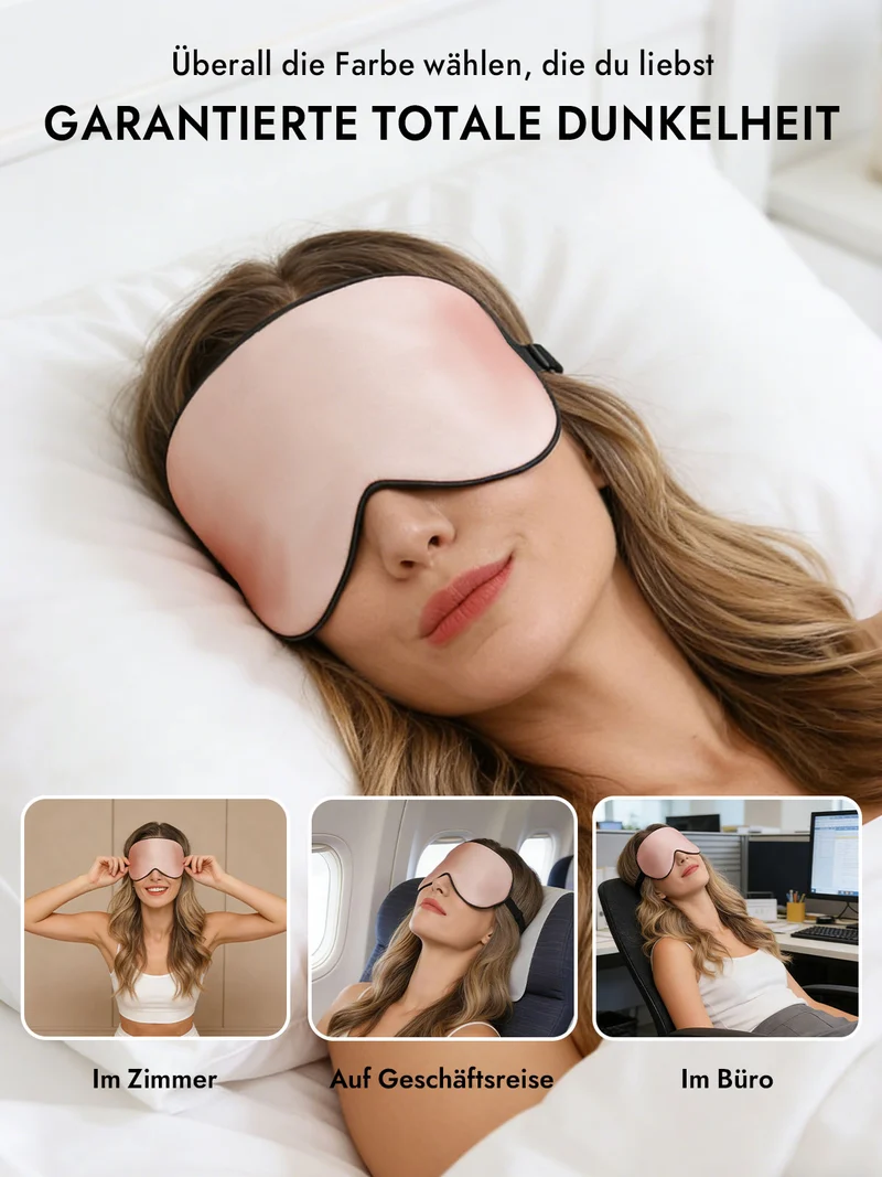 100% Maulbeerseide Schlafmaske mit Elastikband