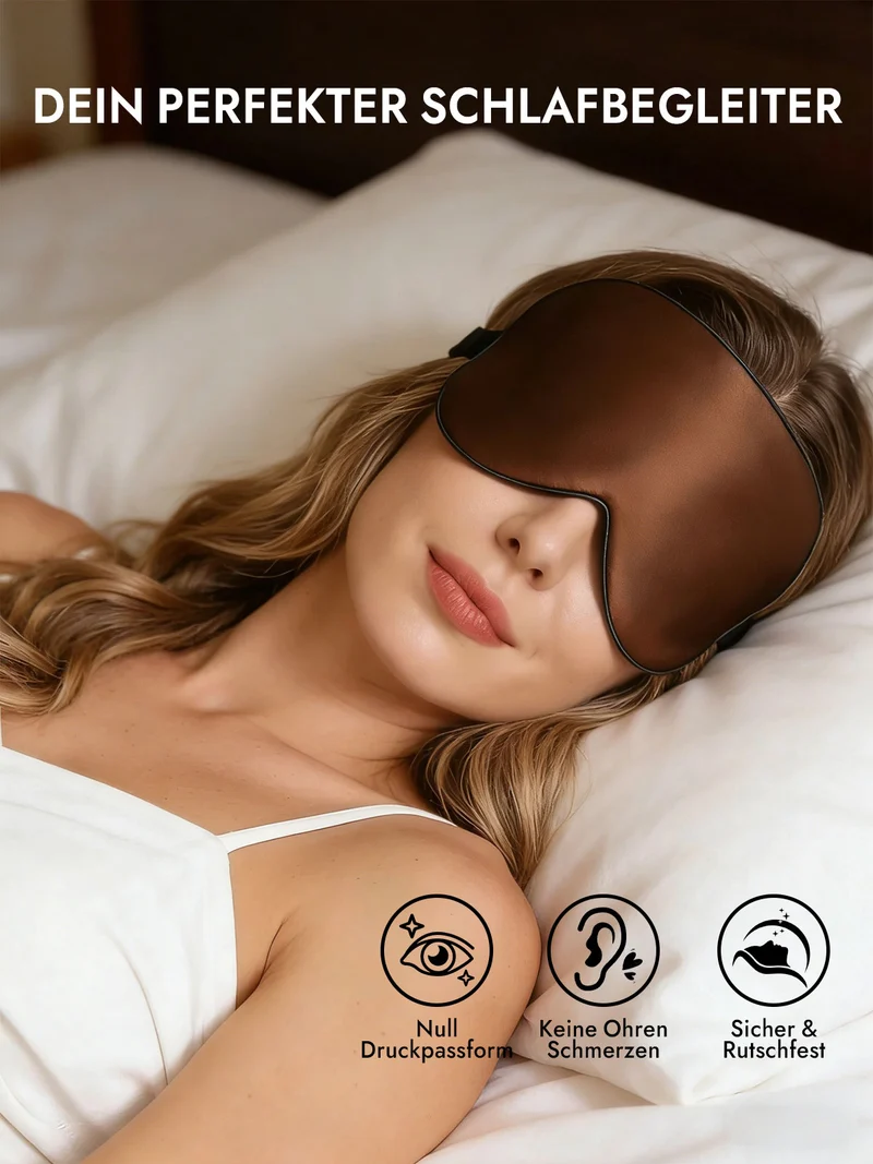 100% Maulbeerseide Schlafmaske mit Elastikband