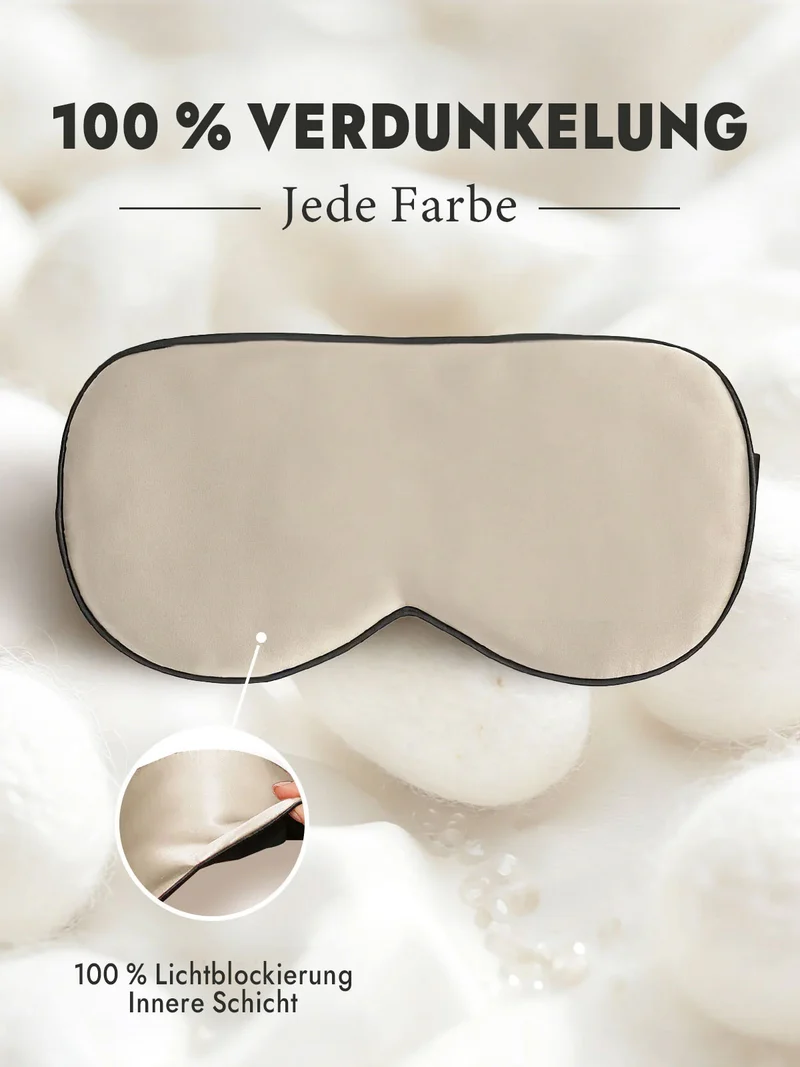 100% Maulbeerseide Schlafmaske mit Elastikband