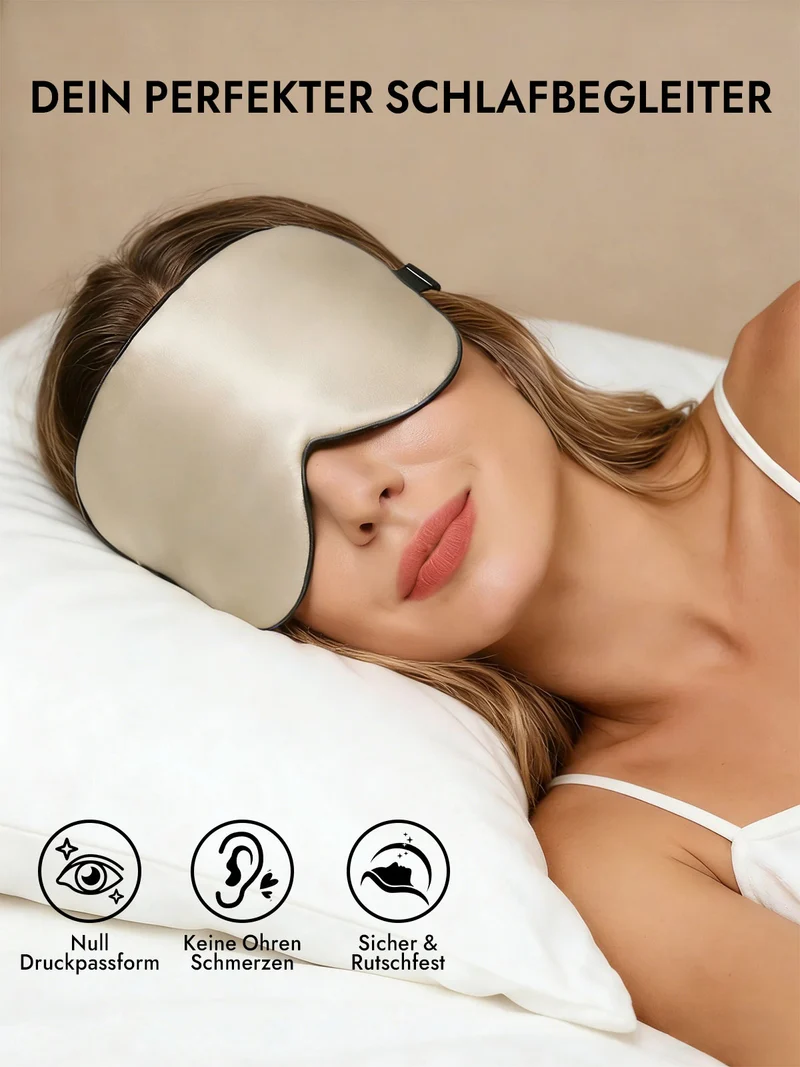 100% Maulbeerseide Schlafmaske mit Elastikband