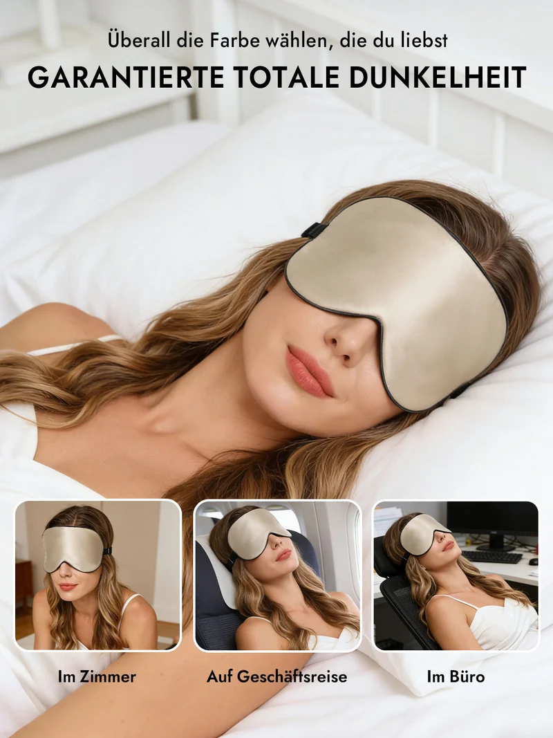 100% Maulbeerseide Schlafmaske mit Elastikband