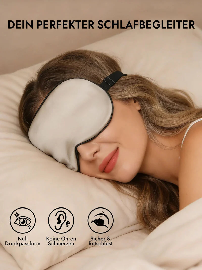 100% Maulbeerseide Schlafmaske mit Elastikband
