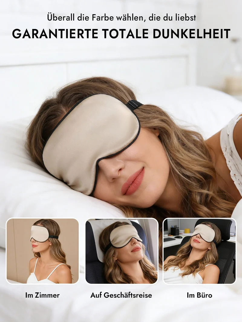 100% Maulbeerseide Schlafmaske mit Elastikband