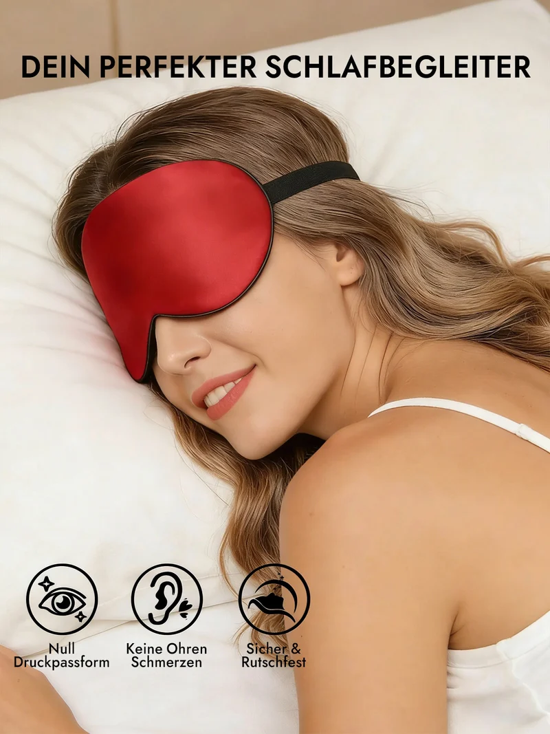 100% Maulbeerseide Schlafmaske mit Elastikband