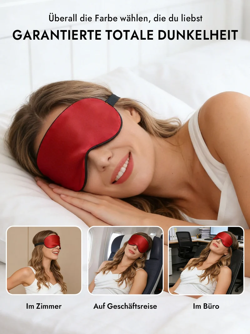 100% Maulbeerseide Schlafmaske mit Elastikband