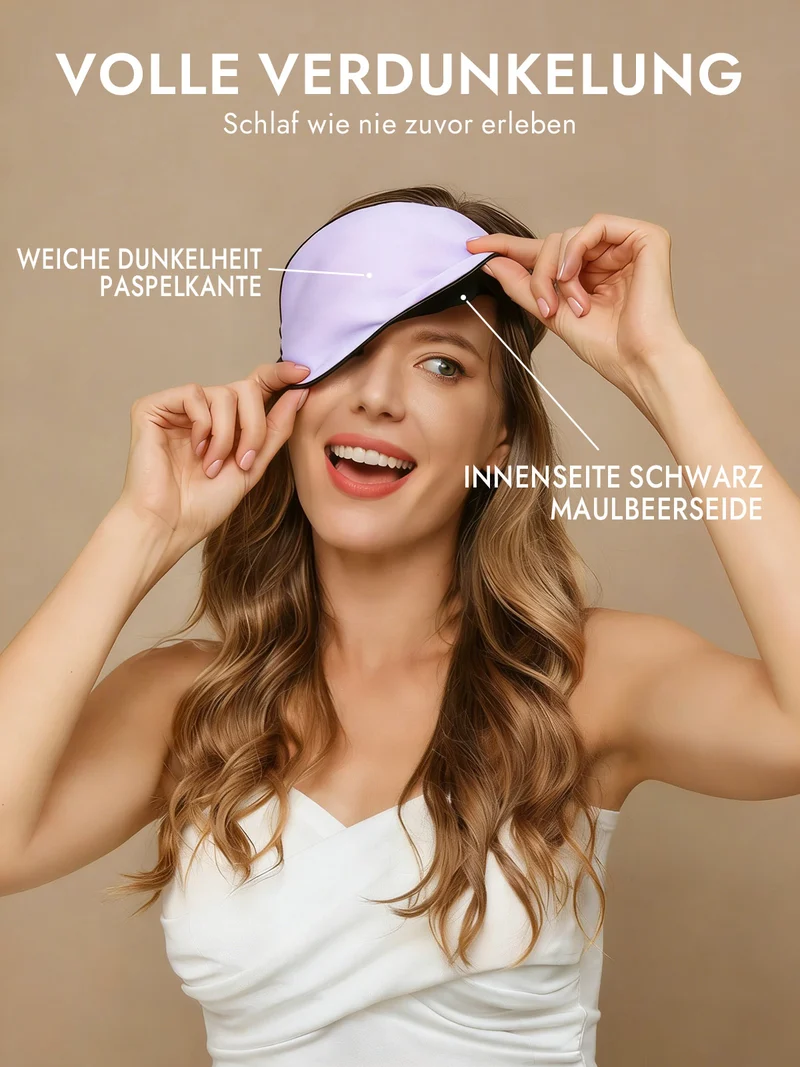 100% Maulbeerseide Schlafmaske mit Elastikband