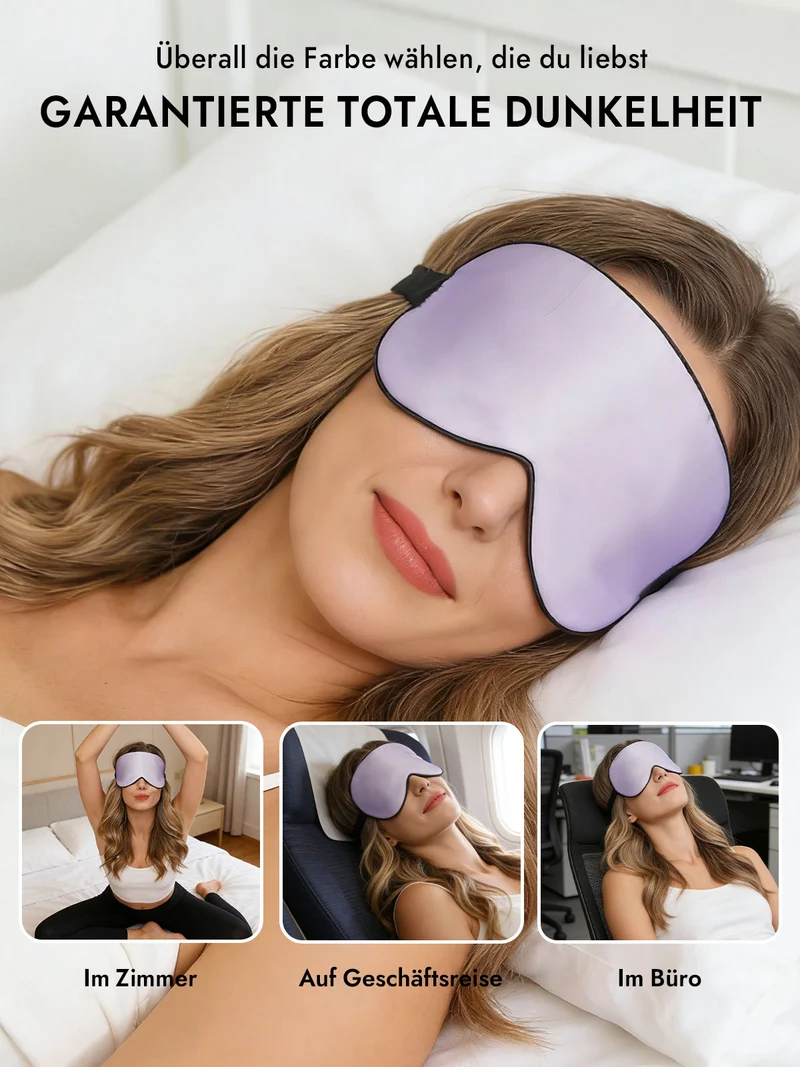 100% Maulbeerseide Schlafmaske mit Elastikband