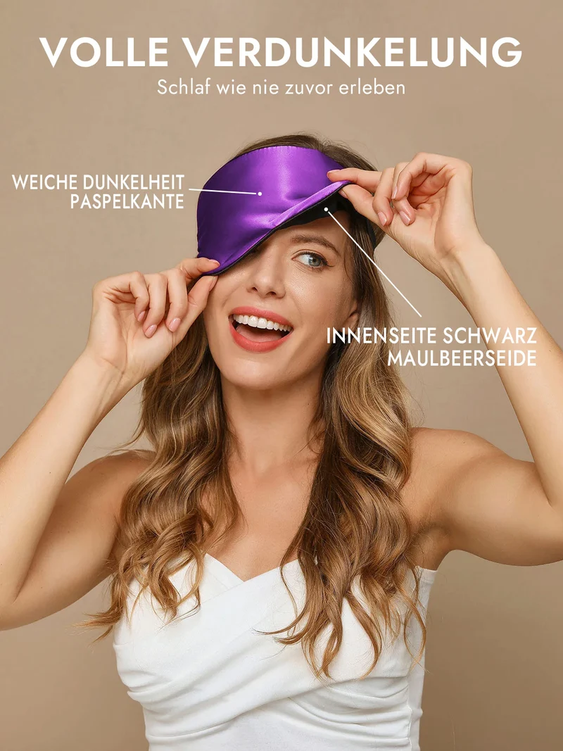 100% Maulbeerseide Schlafmaske mit Elastikband