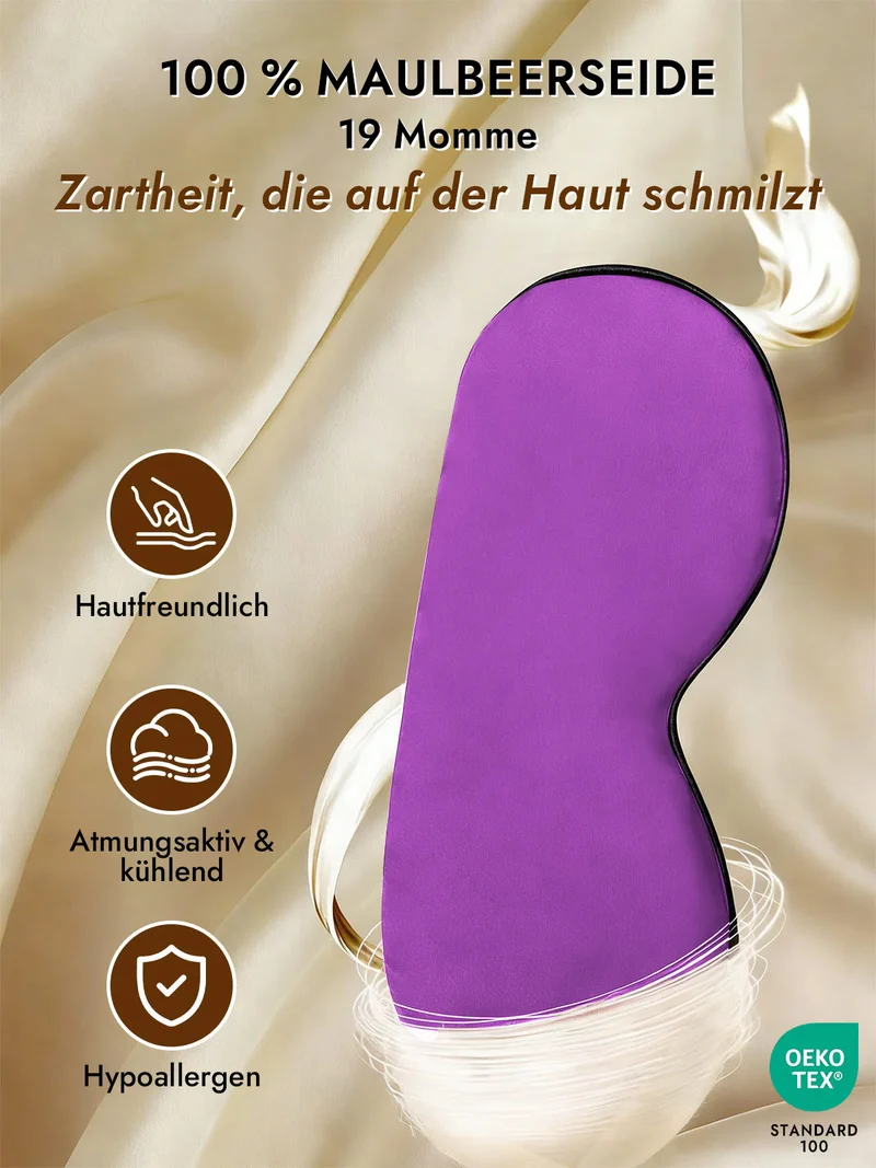 100% Maulbeerseide Schlafmaske mit Elastikband