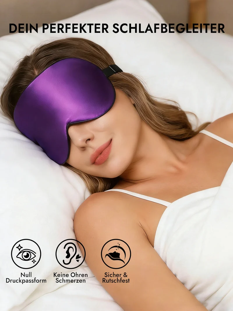 100% Maulbeerseide Schlafmaske mit Elastikband