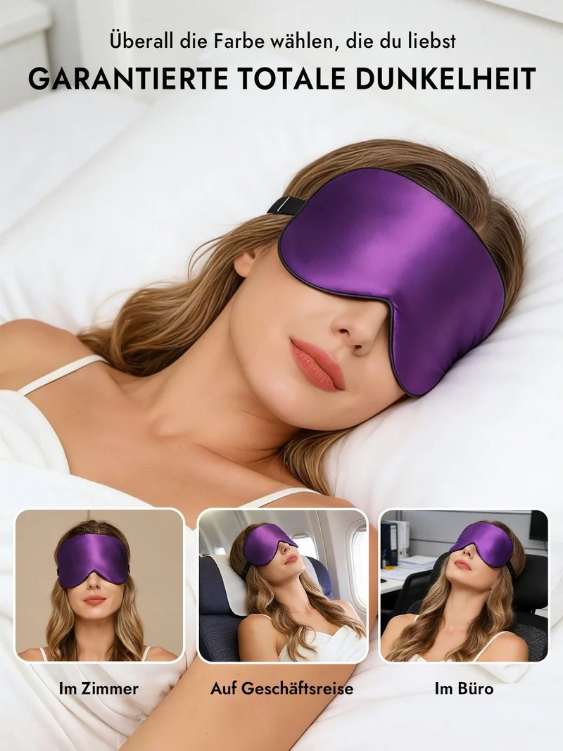 100% Maulbeerseide Schlafmaske mit Elastikband