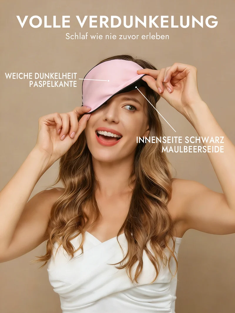 100% Maulbeerseide Schlafmaske mit Elastikband