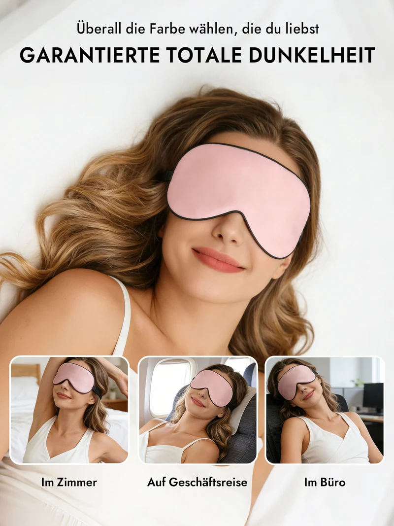 100% Maulbeerseide Schlafmaske mit Elastikband