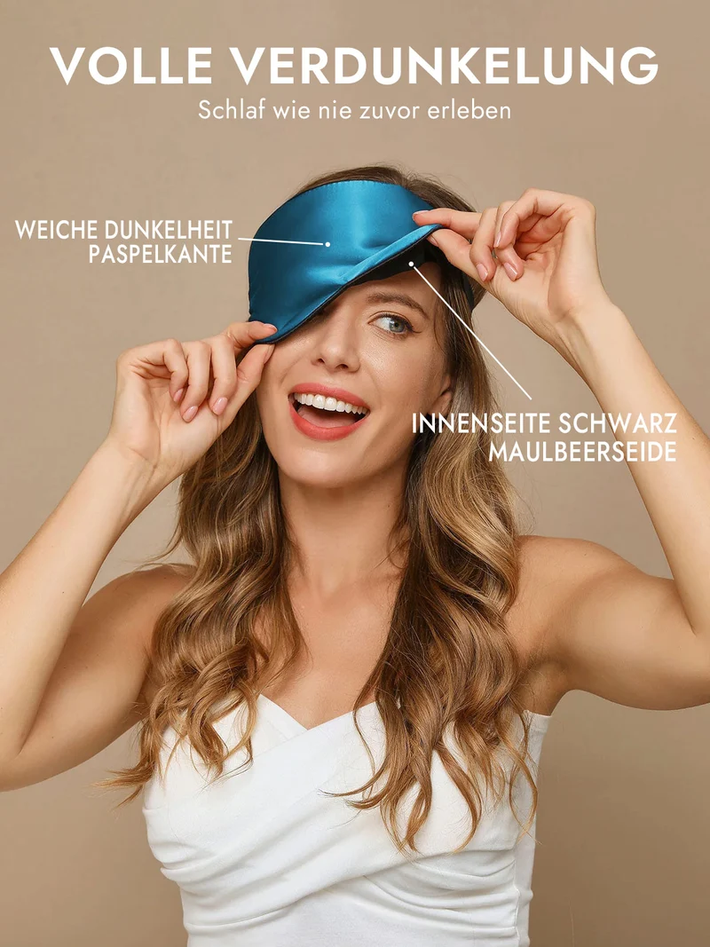 100% Maulbeerseide Schlafmaske mit Elastikband