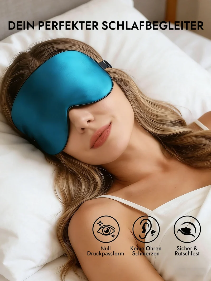 100% Maulbeerseide Schlafmaske mit Elastikband
