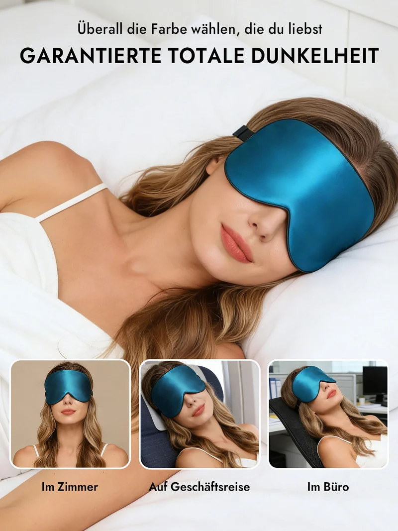 100% Maulbeerseide Schlafmaske mit Elastikband