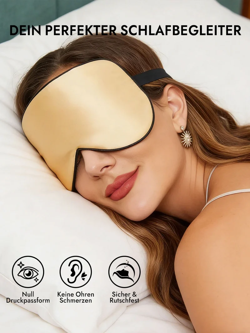 100% Maulbeerseide Schlafmaske mit Elastikband
