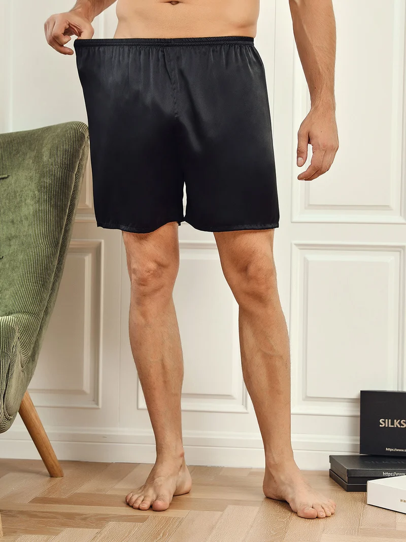 100% Maulbeerseide Herren-Lounge-Schlafshorts