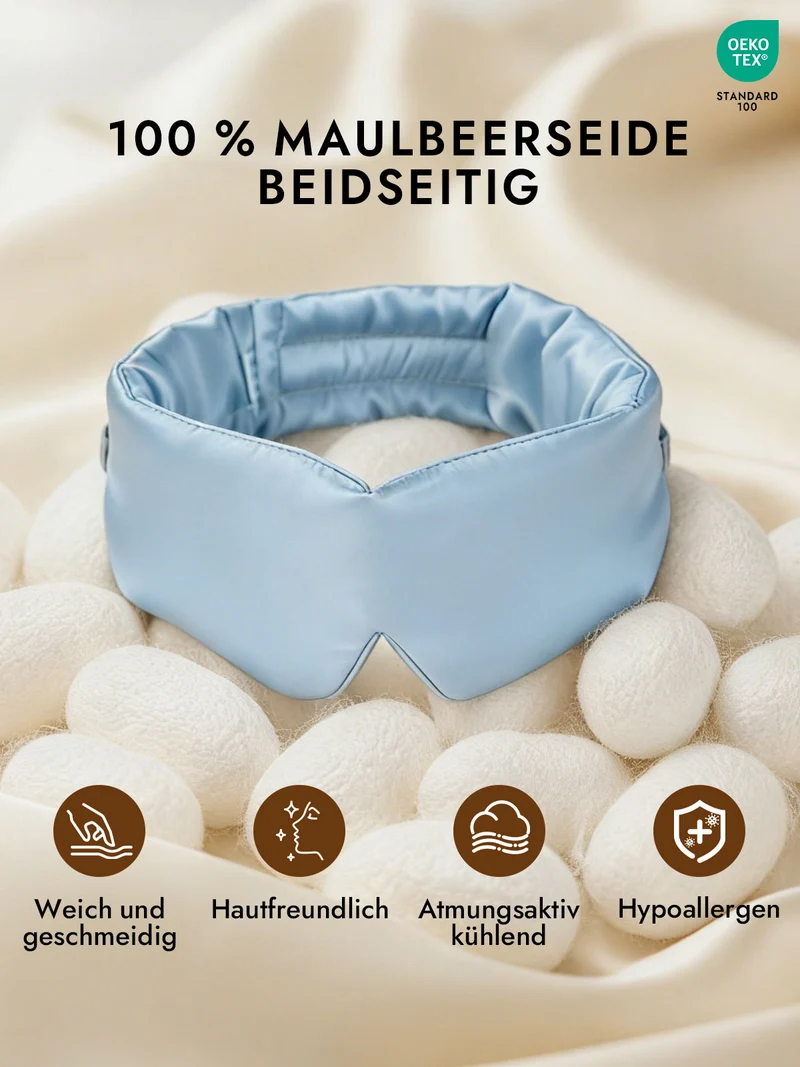 100% Maulbeerseide elegante einteilige Schlafmaske