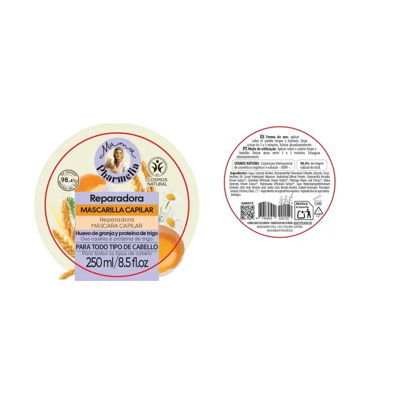 Mama Pharmelia Farm Egg & Wheat Protein Repairing Hair Mask, 250 Ml