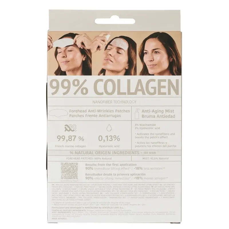 Iroha Nature Forehead Patches 99% Collagen (3 pcs + 1 Mist) , 3 pairs