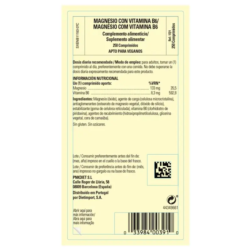 Solgar Magnesium with Vitamin B6, 250 Tablets